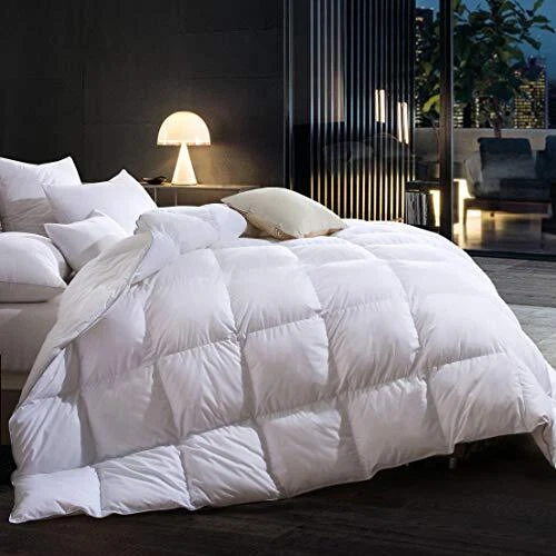 Goose Down Feather Fiber Comforter King Size,Duvet Goose Down-King White