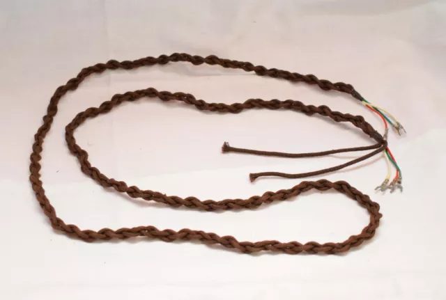 Gpo Brown Telephone Braided Line Cord 3-Way N.o.s.