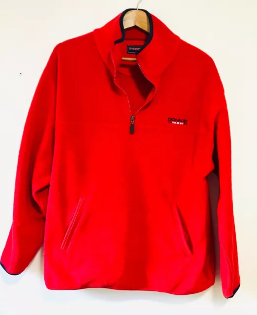 DONNAY VINTAGE 1990S Red Fleece Jumper Coat Size S 44 Retro