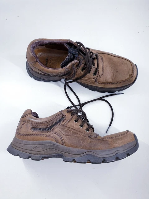CLARKS ACTIVE AIR size 6 G 39 brown nubuck leather lace up flat