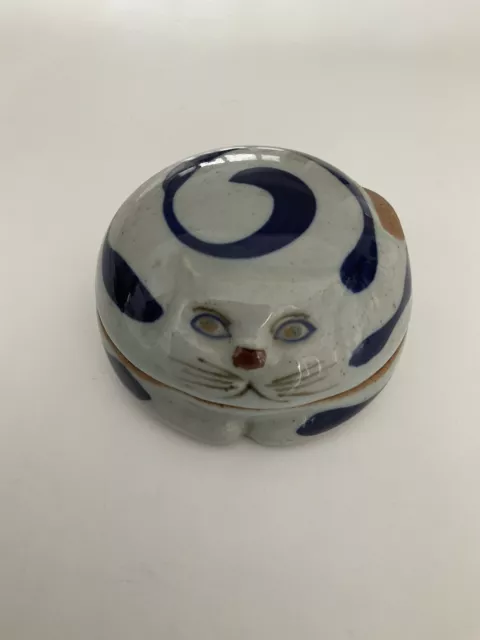 Vintage Takashi San Francisco Hand-Painted Imari Porcelain Cat Trinket Box