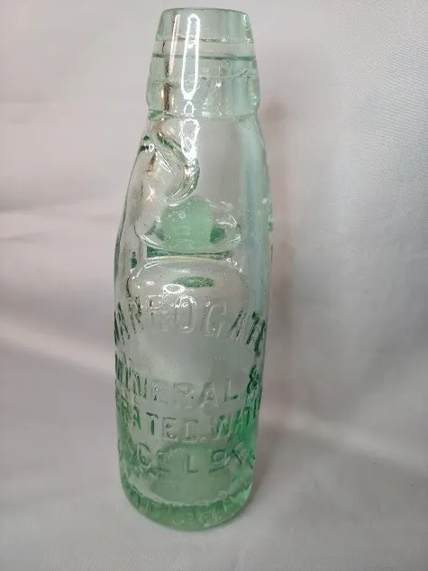 Codd Bottle Harrogate Mineral & Aerated Water 1890s Antique Green England NM