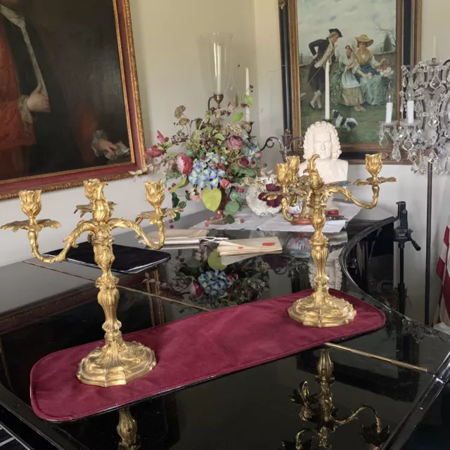 Gilt Bronze Ormolu Candelabras