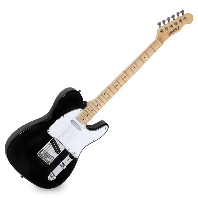 Traumhafte E-Gitarre im TL Style von Shaman in schwarz mit 2 Single Coil Pickups