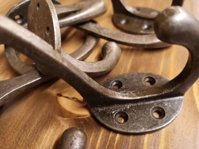 Vintage Industrial Style Coat Hook (Victorian Period Cast Iron Metal Hangers) 3