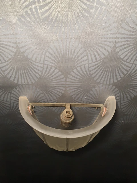 ancienne applique murale lampe art déco HETTIER & VINCENT vasque en verre lustre 14