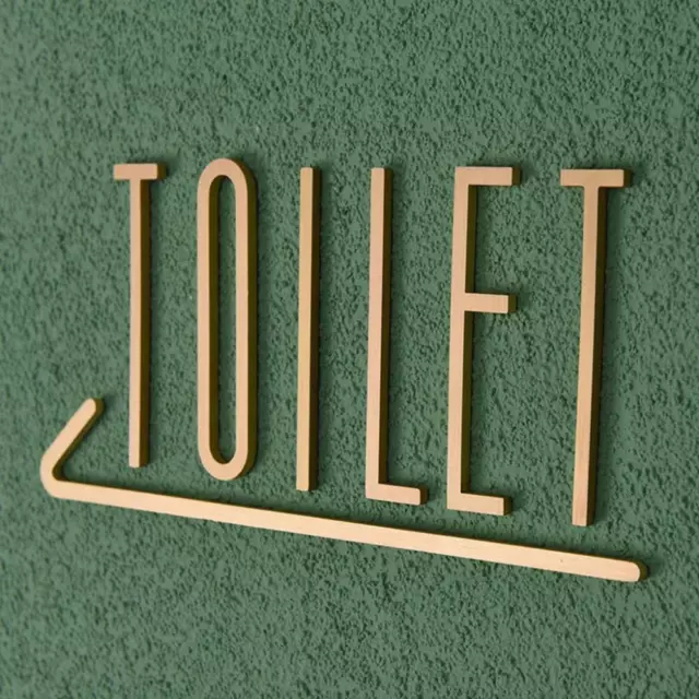 Toilet Door Sign Brass Restroom Sign Toilet Symbol Bathroom Signage WC Plaque