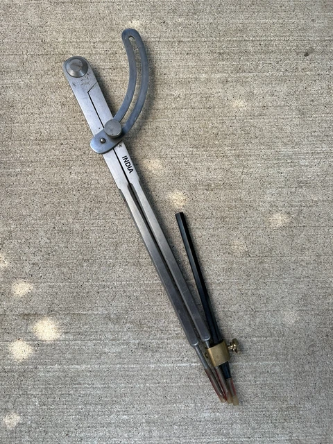 12 inch Compass Scribe Divider Locking Wing Divider Pencil Holder