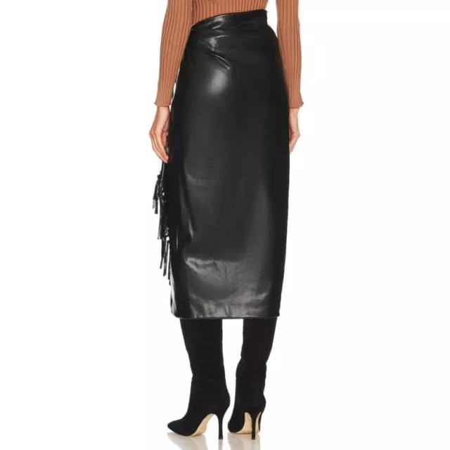 NWT Jonathan Simkhai Sabine Vegan Leather Wrap Skirt  Size 6 3