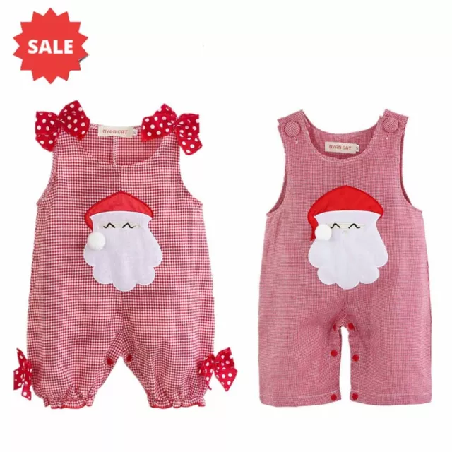 Newborn Baby Girl Boy Xmas Santa Romper Outfits Costume Fancy Dress Up Clothing