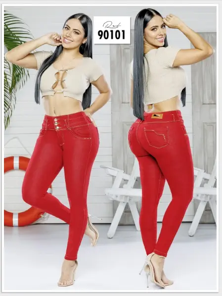 SEXY COLOMBIANAS PUSH Up Red Jeans Butt Lifter Tummy Control Levanta Cola  Skinny $50.99 - PicClick