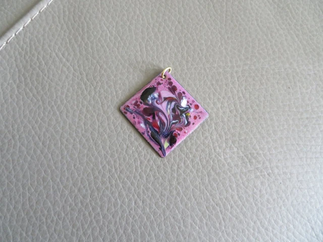 Pendentif En émaux De Limoges Signé HLT, Bijou Vintage Vert Occasion