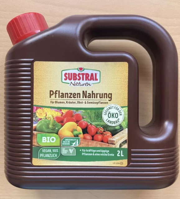 Substral Naturen 2L Pflanzen Nahrung Bio Nährstoffe Gemüse Obst Blumen Kräuter