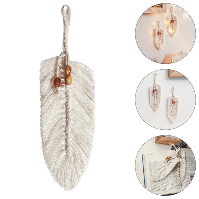 Decoración Colgante Hoja Tejida en Pared Accesorios para el Hogar Macrame Decoración Encaje