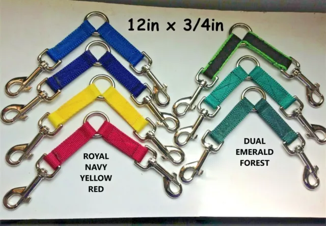 10" or 12"  NEWMARKET WEB 3/4" COUPLER COUPLING  lead lunge rein webbing colours