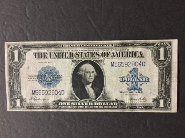 1923  U.s. $1 Dollar Silver Certificate.