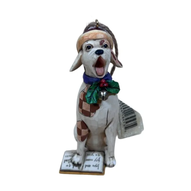2008 Jim Shore Heartwood Creek Caroling Dog Christmas Ornament Figurine New