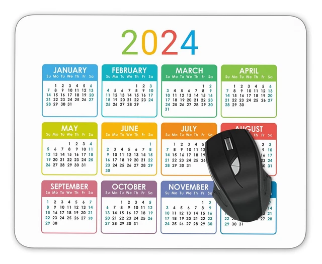 COLORFUL YEAR 2024 Calendar Mouse pad Gaming Mouse pad Mousepad Nonslip