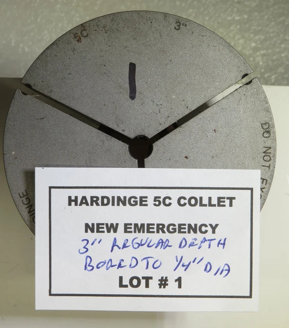 New Hardinge 5C Emergency 3" Regualar Depth Step Chuck - Lot # 1