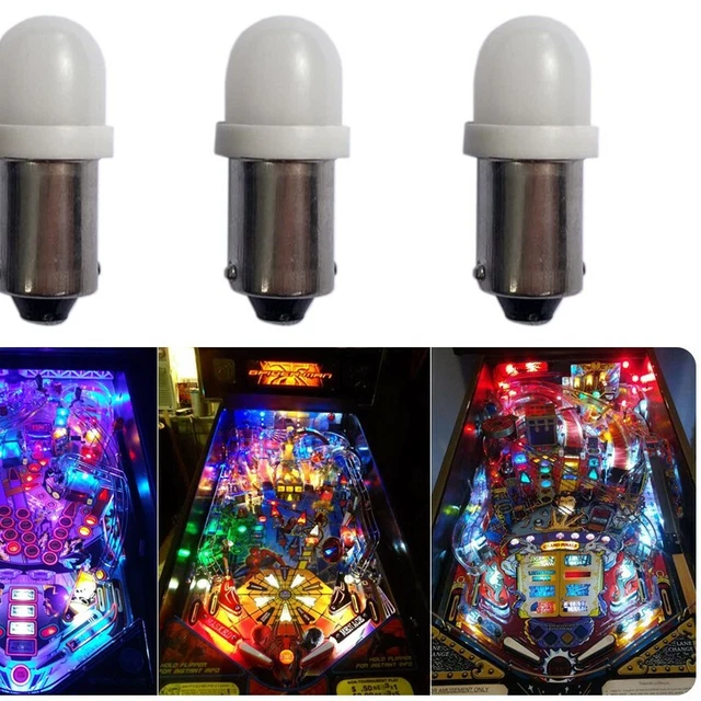50 LED #44 Non Polarisées Blanc Chaud Pour Flipper – AC/DC, Neuves