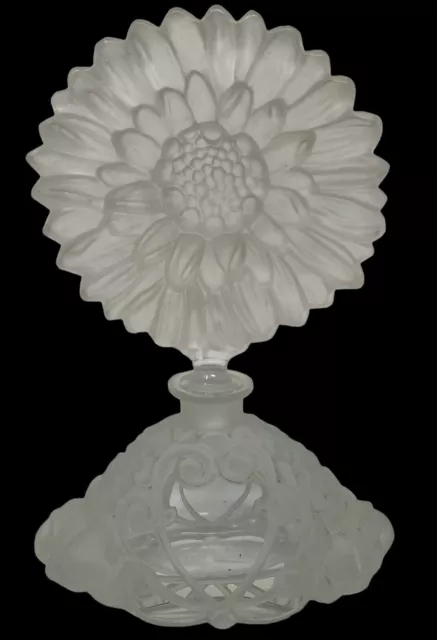 Antique 1930’s Czech Art Deco Glass Perfume Sunflower Bottle