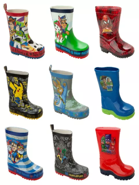 Boys Official Character Wellies Wellington Rain Snow Welly Boots Kids Size 5-2