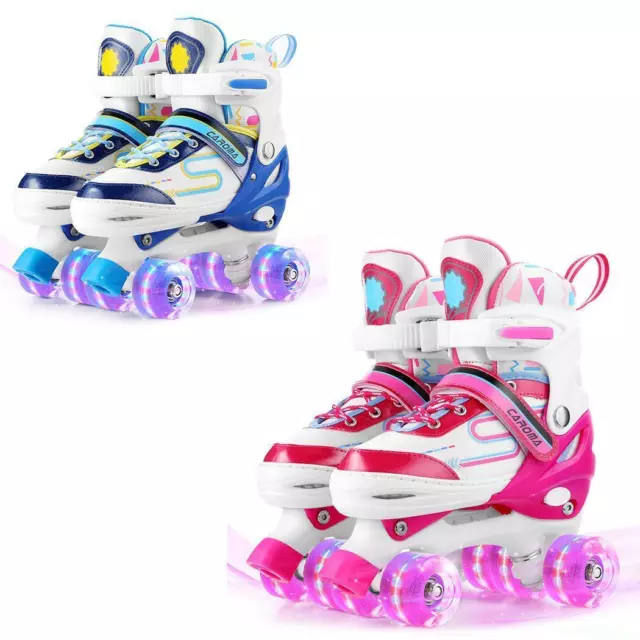 Roller Skates for Girls Boys Size L Adjustable Toddler Flashing Wheels GOOD GIFT