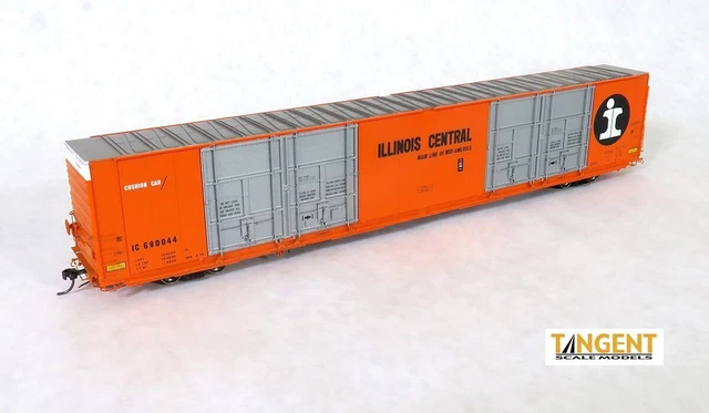 Tangent # 25519-02  Greenville 86′ Quad Plug Door Box Car IC # 680039  HO MIB