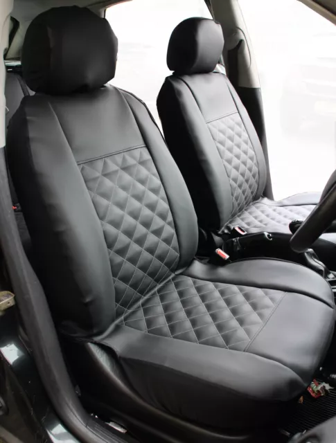 For DACIA DUSTER Front Pair of Luxury KNIGHTSBRIDGE LEATHER LOOK Car Seat Covers