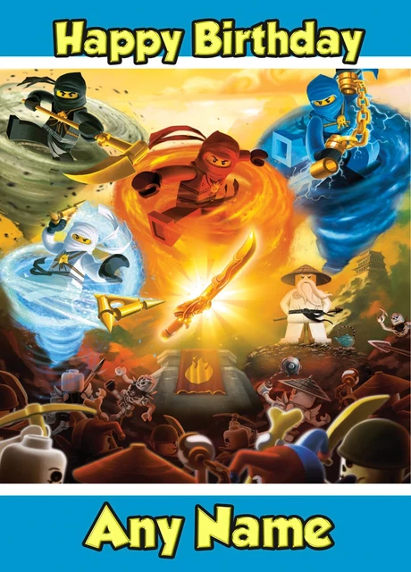 PERSONALISED BIRTHDAY CARD - Lego Ninjago - Childrens Boys Son Brother