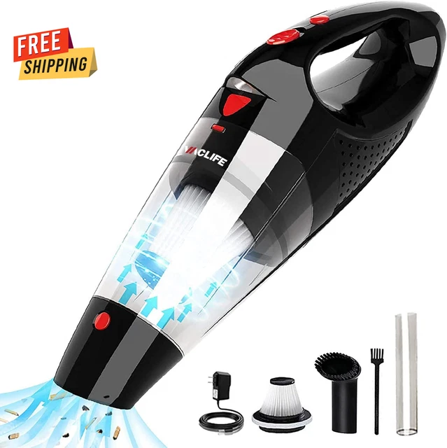 Vaclife Handheld Vacuum: Cordless, Portable, Rechargeable - 2 Filters Included,