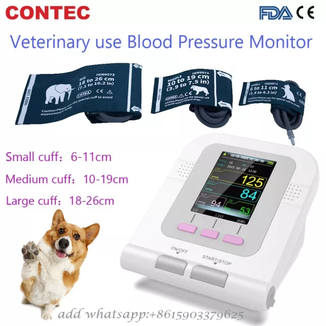 CONTEC08A-VET veterinary Blood pressure monitor for Animals use, pet care,3 cuff