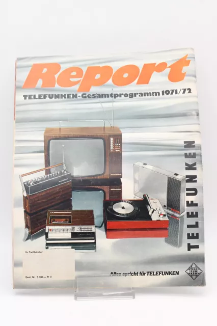 3x Telefunken Report 71 Gesamtprogramm 71/72 Brochüre Kataloge Vintage 3