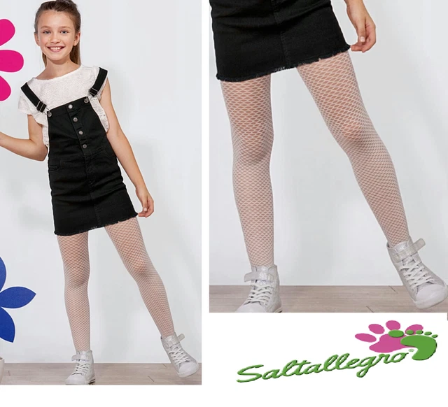 COLLANT BAMBINA SALTALLEGRO,CALZA Semivelata Disegno Rete Grande