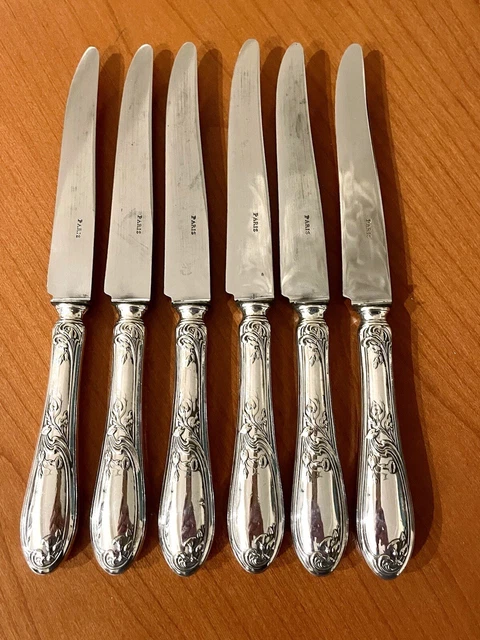 8 PORTES COUTEAU Métal Argenté Poinçon RM EUR 70,00