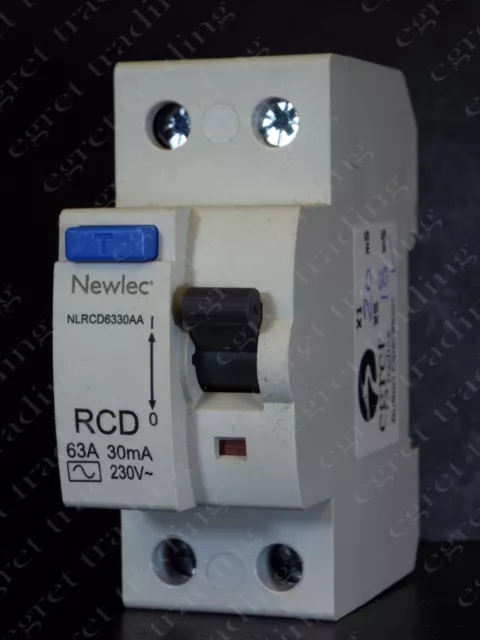 Newlec 63A 30mA RCD RCCB NLRCD6330AA Circuit Breaker - TESTED