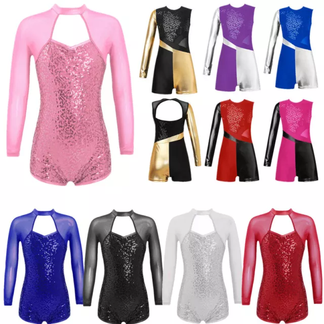 Kids Girls Modern Jazz Dance Leotard Latin Costume Ballet Gymnastics Dancewear