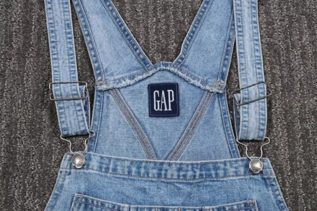 Gap Vintage Button Fly Denim Carpenter Overalls Relaxed Fit Workwear Women 34x30 3