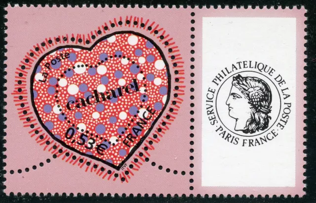 Stamp Timbre France Neuf Personnalise N° 3747A** Coeur Tissu Liberty Logo Ceres