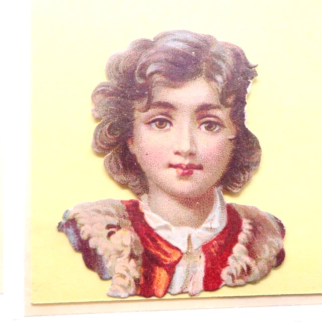 Small Antique  2" Paper Scrap Die Cut Young Victorian Child DAMAGED