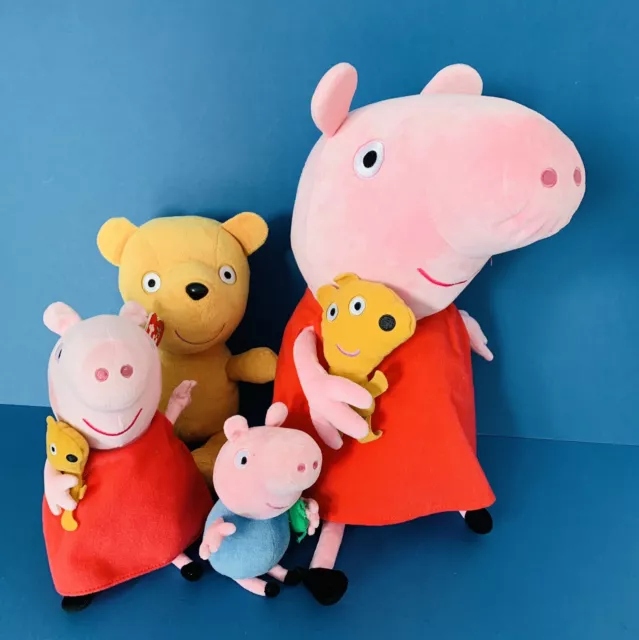 Huge Peppa pig Plush Bundle large and small plushes Ty Peppa Teddy cuddly 1q,1a,