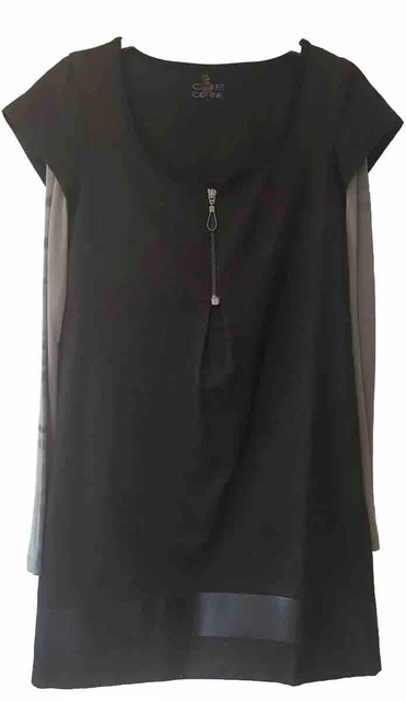 Robe / Tunique Sans Manches Cop Copine - Noir Et Bleu, Modèle Fléchette - Taille 36 Neuve Avec étiquettes