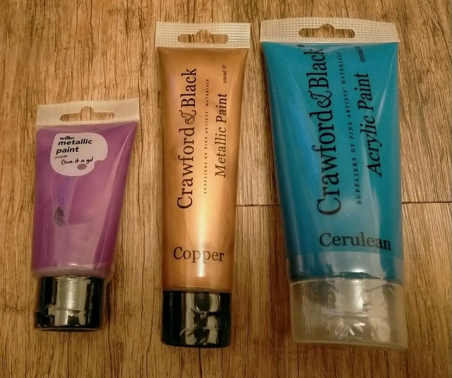 CRAWFORD & BLACK Acrylic Paint Blue, Metallic Paint Copper, Wilko