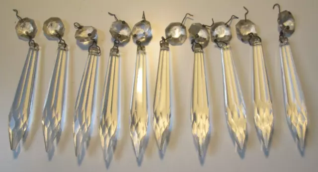 10 Vintage cut glass Icicle Chandelier Drops - CURRENTLY 13 LOTS AVAILABLE