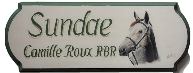 Horse plaque portrait painting stall sign - custom horse name plaque, horse gift