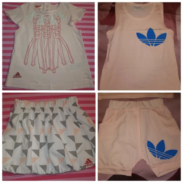 Adidas Baby Girl tracksuit skirt shorts set outfit bundle size 18-24 months