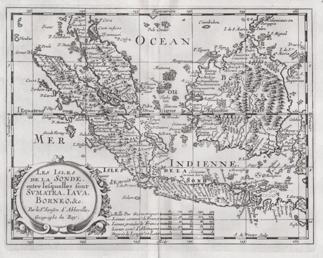 Borneo Java island Sumatra Indonesia Asia Asie carte map Karte Sanson 1680