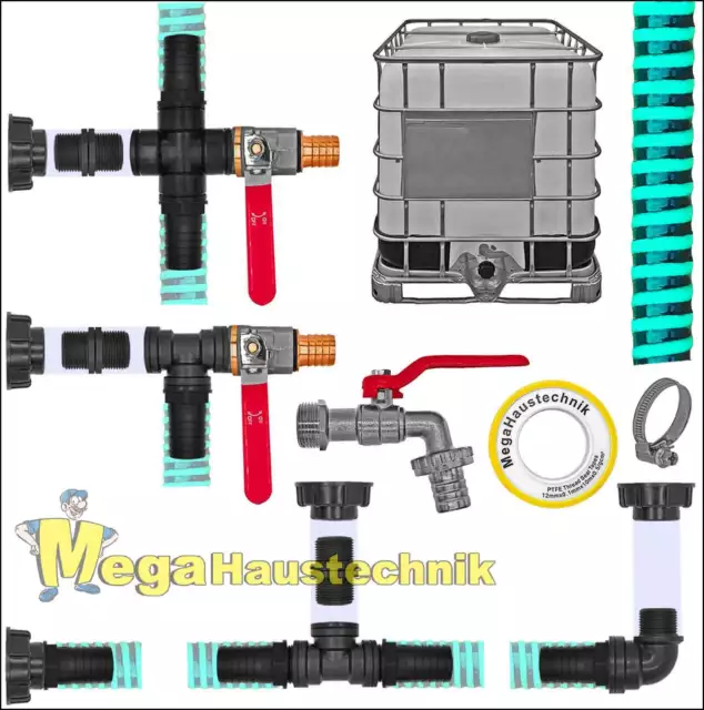 IBC Container Tank Verbinder Schlauch zusätzlich auswählen Kupplung Regen Wasser