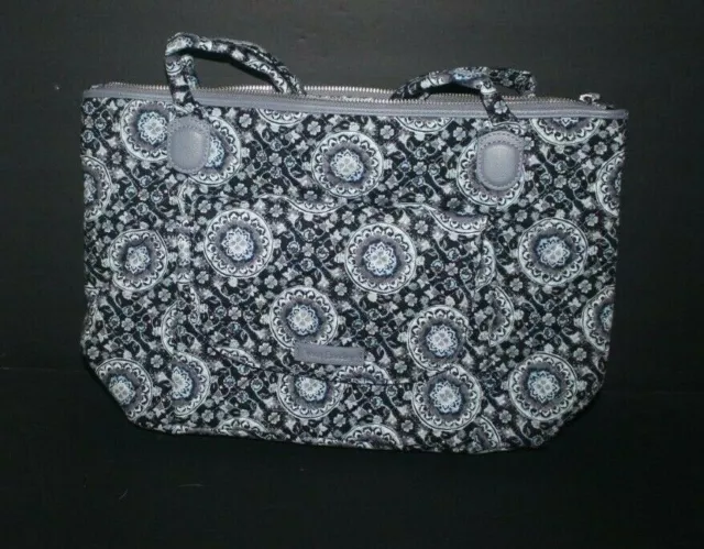 Vera Bradley Quilted Carson East West Charcoal Medallion Tote Bag