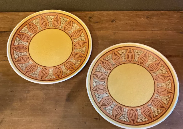 Vintage Lot 2 HONEY GOLD Taylor Ironstone 10" Dinner Plates Plate